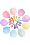 Makaron Balon 12" İnç 100 Adet Karışık Renkli Balon ve Balon Zincir Aparatı 5 Metre