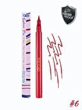 Kırmızı Eyeliner, Likit Kalem Eyeliner, Suya Dayanıklı, Yoğun Pigmentli