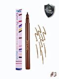 Kahverengi Eyeliner, Likit Kalem Eyeliner, Suya Dayanıklı, Yoğun Pigmentli