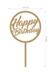 Gümüş Yuvarlak Çerçeveli Happy Birthday Yazılı Ayna Pleksi Pasta Üstü & Doğum Günü Partisi & Pleksi Pasta Süsü