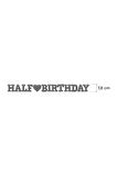 Gri Half Birthday Yazılı Banner, Yarım Yaş Partisi, Doğum Günü Süsü, Simli Eva Banner