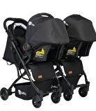 4 Baby Drone Twin Travel Sistem Bebek Arabası Siyah Antrasit