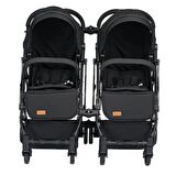 4 Baby Drone Twin Travel Sistem Bebek Arabası Siyah Antrasit