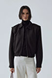 Acı Kahve Cooper Crop Bomber Ceket