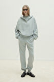 Gri Gala Düğmeli Oversize Sweatshirt