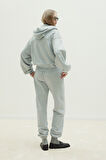 Gri Gala Düğmeli Oversize Sweatshirt