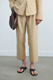 Camel Paper Poplin Pantolon