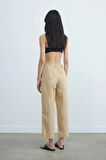 Camel Paper Poplin Pantolon