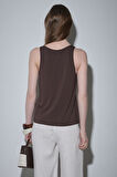 Kahverengi Agni Tensel Basic Bluz