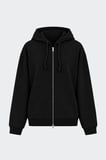 Siyah Lena Fermuarlı Kapüşonlu Sweatshirt