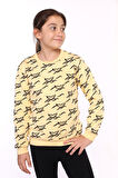 Toontoy Kız Çocuk Komple Balık Kuyruğu Baskılı Sweatshirt