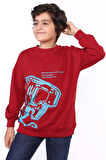Toontoy Erkek Çocuk E harf Baskılı Sweatshirt