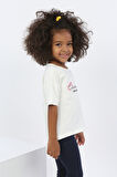 Toontoy Kız Çocuk Ayıcık Baskılı Tişört