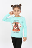 Toontoy Kız Çocuk Best Mood Ayıcık Baskılı Tişört