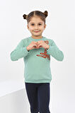 Toontoy Kız Çocuk Butterfly Nakışlı Sweatshirt