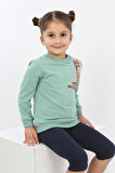 Toontoy Kız Çocuk Butterfly Nakışlı Sweatshirt