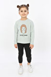 Toontoy Kız Çocuk Kirpi Baskılı Tişört