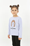 Toontoy Kız Çocuk Kirpi Baskılı Tişört