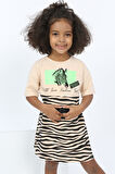 Toontoy Kız Çocuk Zebra Baskılı Elbise