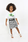 Toontoy Kız Çocuk Zebra Baskılı Elbise
