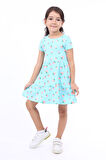 Toontoy Kız Çocuk Baskılı Elbise