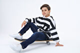 Toontoy Erkek Çocuk Çizgili Sweatshirt