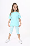 Toontoy Kız Çocuk Baskılı Kaprili Takım