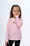 Toontoy Kız Çocuk Çizgili Tişört