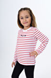 Toontoy Kız Çocuk Çizgili Tişört