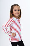 Toontoy Kız Çocuk Çizgili Tişört