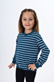 Toontoy Kız Çocuk Çizgili Sweatshirt