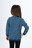 Toontoy Kız Çocuk Çizgili Sweatshirt