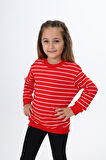 Toontoy Kız Çocuk Çizgili Sweatshirt
