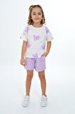 Toontoy Kız Çocuk Baskılı Şortlu Takım