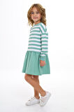 Toontoy Kız Çocuk Çizgili Elbise