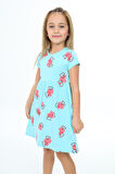 Toontoy Kız Çocuk Baskılı Elbise