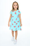 Toontoy Kız Çocuk Baskılı Elbise