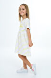 Toontoy Kız Çocuk Çizgili Elbise