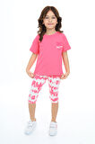 Toontoy Kız Çocuk Baskılı Kaprili Takım