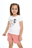 Toontoy Kız Çocuk Baskılı Şortlu Takım