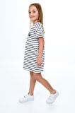 Toontoy Kız Çocuk Çizgili Elbise