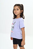 Toontoy Kız Çocuk Tavşan Baskılı Tişört