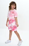 Toontoy Kız Çocuk Batikli Tavşan Baskılı Şortlu Takım
