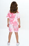 Toontoy Kız Çocuk Batikli Tavşan Baskılı Şortlu Takım