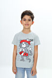 Toontoy Erkek Çocuk Kaykay Kedi Baskılı Tişört