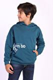 Toontoy Erkek Çocuk Kapüşonlu Kanguru Cepli Baskılı Sweatshirt
