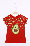 Toontoy Kız Çocuk Avokado Baskılı Tişört