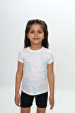 Toontoy Kız Çocuk Komple Lale Baskılı Tişört