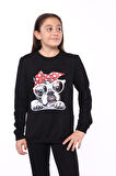 Toontoy Kız Çocuk Köpek Figür Baskılı Sweatshirt