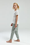 Toontoy Kız Çocuk Göğsü Baskılı Pijama Takım